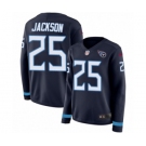 Women's Nike Tennessee Titans #25 Adoree' Jackson Limited Navy Blue Therma Long Sleeve NFL Jersey