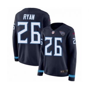 Women's Nike Tennessee Titans #26 Logan Ryan Limited Navy Blue Therma Long Sleeve NFL Jersey