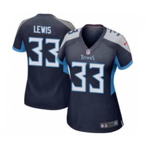Women's Nike Tennessee Titans #33 Dion Lewis Game Navy Blue Team Color NFL Jersey