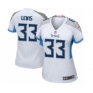 Women's Nike Tennessee Titans #33 Dion Lewis Game White NFL Jersey