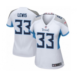 Women's Nike Tennessee Titans #33 Dion Lewis Game White NFL Jersey