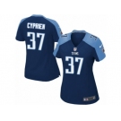 Women's Nike Tennessee Titans #37 Johnathan Cyprien Limited Navy Blue Alternate NFL Jersey