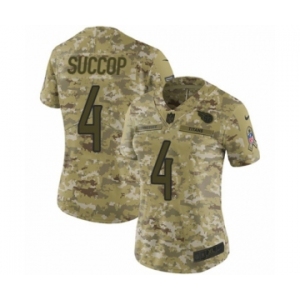 Women's Nike Tennessee Titans #4 Ryan Succop Limited Camo 2018 Salute to Service NFL Jersey