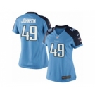 Women's Nike Tennessee Titans #49 Rashad Johnson Limited Light Blue Team Color NFL Jersey