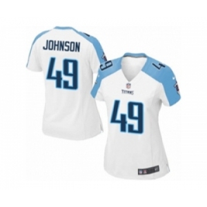 Women's Nike Tennessee Titans #49 Rashad Johnson Limited White NFL Jersey