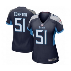 Women's Nike Tennessee Titans #51 Will Compton Game Navy Blue Team Color NFL Jersey