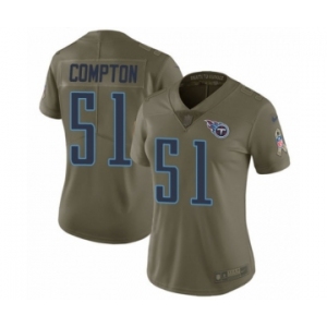 Women's Nike Tennessee Titans #51 Will Compton Limited Olive 2017 Salute to Service NFL Jersey