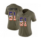 Women's Nike Tennessee Titans #51 Will Compton Limited Olive USA Flag 2017 Salute to Service NFL Jersey