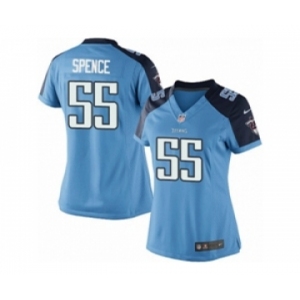 Women's Nike Tennessee Titans #55 Sean Spence Limited Light Blue Team Color NFL Jersey