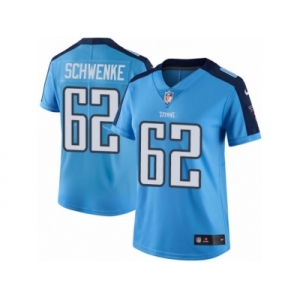 Women's Nike Tennessee Titans #62 Brian Schwenke Limited Light Blue Rush NFL Jersey