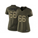 Women's Nike Tennessee Titans #66 Brian Schwenke Limited Green Salute to Service NFL Jersey