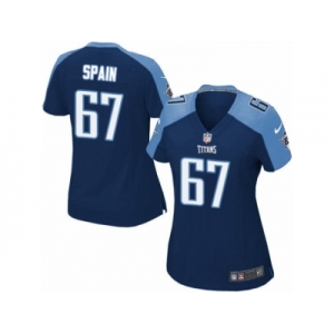 Women's Nike Tennessee Titans #67 Quinton Spain Limited Navy Blue Alternate NFL Jersey
