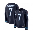 Women's Nike Tennessee Titans #7 Blaine Gabbert Limited Navy Blue Therma Long Sleeve NFL Jersey