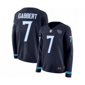 Women's Nike Tennessee Titans #7 Blaine Gabbert Limited Navy Blue Therma Long Sleeve NFL Jersey