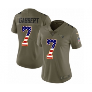 Women's Nike Tennessee Titans #7 Blaine Gabbert Limited Olive USA Flag 2017 Salute to Service NFL Jersey