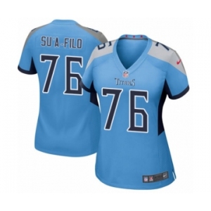 Women's Nike Tennessee Titans #76 Xavier Su'a-Filo Game Light Blue Alternate NFL Jersey