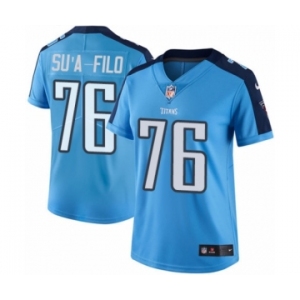 Women's Nike Tennessee Titans #76 Xavier Su'a-Filo Limited Light Blue Rush Vapor Untouchable NFL Jersey