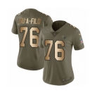 Women's Nike Tennessee Titans #76 Xavier Su'a-Filo Limited Olive Gold 2017 Salute to Service NFL Jersey