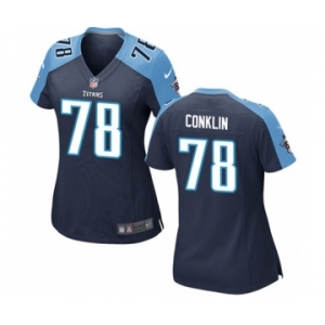 Women's Nike Tennessee Titans #78 Jack Conklin Navy Blue Alternate NFL Jersey