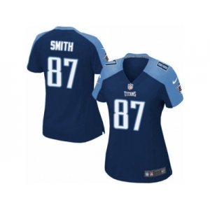 Women's Nike Tennessee Titans #87 Jonnu Smith Limited Navy Blue Alternate NFL Jersey