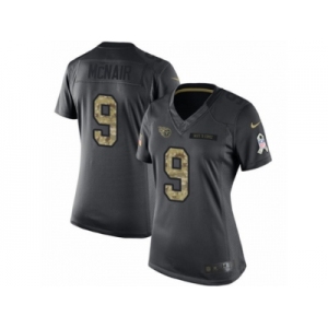 Women's Nike Tennessee Titans #9 Steve McNair Limited Black 2016 Salute to Service NFL Jersey