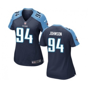 Women's Nike Tennessee Titans #94 Austin Johnson Navy Blue Alternate NFL Jersey