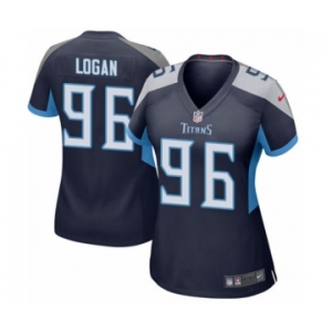 Women's Nike Tennessee Titans #96 Bennie Logan Game Navy Blue Team Color NFL Jersey