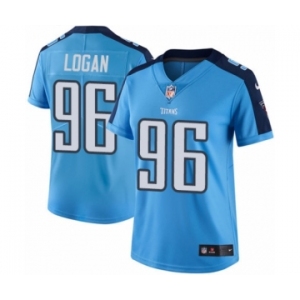 Women's Nike Tennessee Titans #96 Bennie Logan Limited Light Blue Rush Vapor Untouchable NFL Jersey