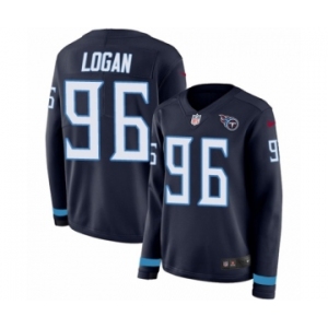 Women's Nike Tennessee Titans #96 Bennie Logan Limited Navy Blue Therma Long Sleeve NFL Jersey
