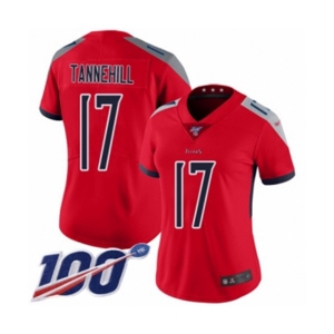 Women's Tennessee Titans #17 Ryan Tannehill Limited Red Inverted Legend 100th Season Football Jersey