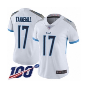 Women's Tennessee Titans #17 Ryan Tannehill White Vapor Untouchable Limited Player 100th Season Football Jersey