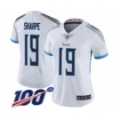 Women's Tennessee Titans #19 Tajae Sharpe White Vapor Untouchable Limited Player 100th Season Football Jersey