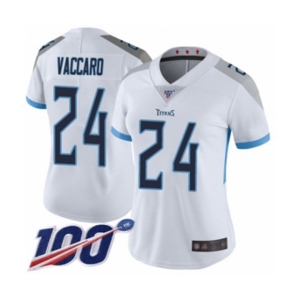 Women's Tennessee Titans #24 Kenny Vaccaro White Vapor Untouchable Limited Player 100th Season Football Jersey