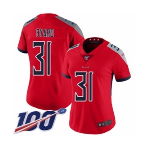 Women's Tennessee Titans #31 Kevin Byard Limited Red Inverted Legend 100th Season Football Jersey