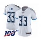 Women's Tennessee Titans #33 Dion Lewis White Vapor Untouchable Limited Player 100th Season Football Jersey
