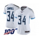Women's Tennessee Titans #34 Earl Campbell White Vapor Untouchable Limited Player 100th Season Football Jersey