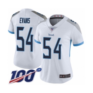 Women's Tennessee Titans #54 Rashaan Evans White Vapor Untouchable Limited Player 100th Season Football Jersey