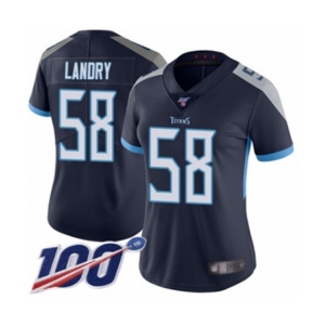 Women's Tennessee Titans #58 Harold Landry Navy Blue Team Color Vapor Untouchable Limited Player 100th Season Football Jersey