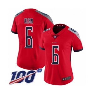 Women's Tennessee Titans #6 Brett Kern Limited Red Inverted Legend 100th Season Football Jersey