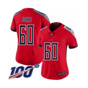 Women's Tennessee Titans #60 Ben Jones Limited Red Inverted Legend 100th Season Football Jersey