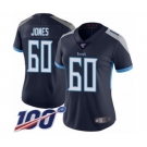 Women's Tennessee Titans #60 Ben Jones Navy Blue Team Color Vapor Untouchable Limited Player 100th Season Football Jersey