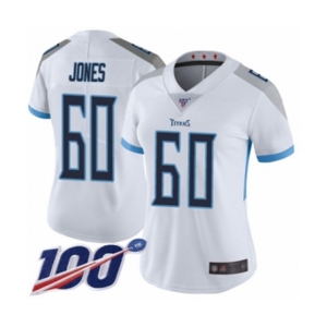 Women's Tennessee Titans #60 Ben Jones White Vapor Untouchable Limited Player 100th Season Football Jersey