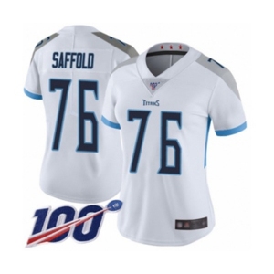 Women's Tennessee Titans #76 Rodger Saffold White Vapor Untouchable Limited Player 100th Season Football Jersey
