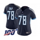 Women's Tennessee Titans #78 Curley Culp Navy Blue Team Color Vapor Untouchable Limited Player 100th Season Football Jersey