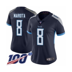 Women's Tennessee Titans #8 Marcus Mariota Navy Blue Team Color Vapor Untouchable Limited Player 100th Season Football Jersey