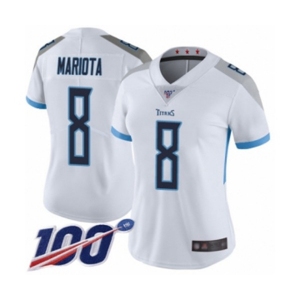 Women's Tennessee Titans #8 Marcus Mariota White Vapor Untouchable Limited Player 100th Season Football Jersey