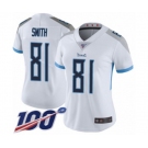 Women's Tennessee Titans #81 Jonnu Smith White Vapor Untouchable Limited Player 100th Season Football Jersey