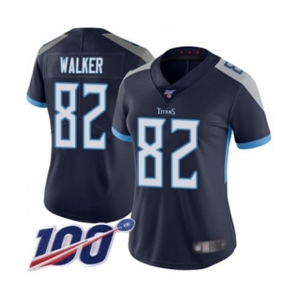 Women's Tennessee Titans #82 Delanie Walker Navy Blue Team Color Vapor Untouchable Limited Player 100th Season Football Jersey