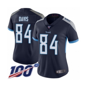 Women's Tennessee Titans #84 Corey Davis Navy Blue Team Color Vapor Untouchable Limited Player 100th Season Football Jersey