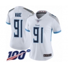 Women's Tennessee Titans #91 Cameron Wake White Vapor Untouchable Limited Player 100th Season Football Jersey